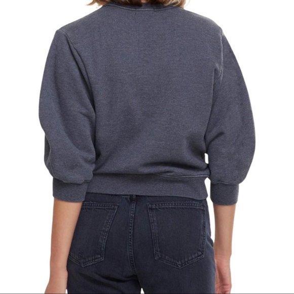 New, Agolde "Thora" Graphite Heather Sweatshirt XS - Picture 2 of 8